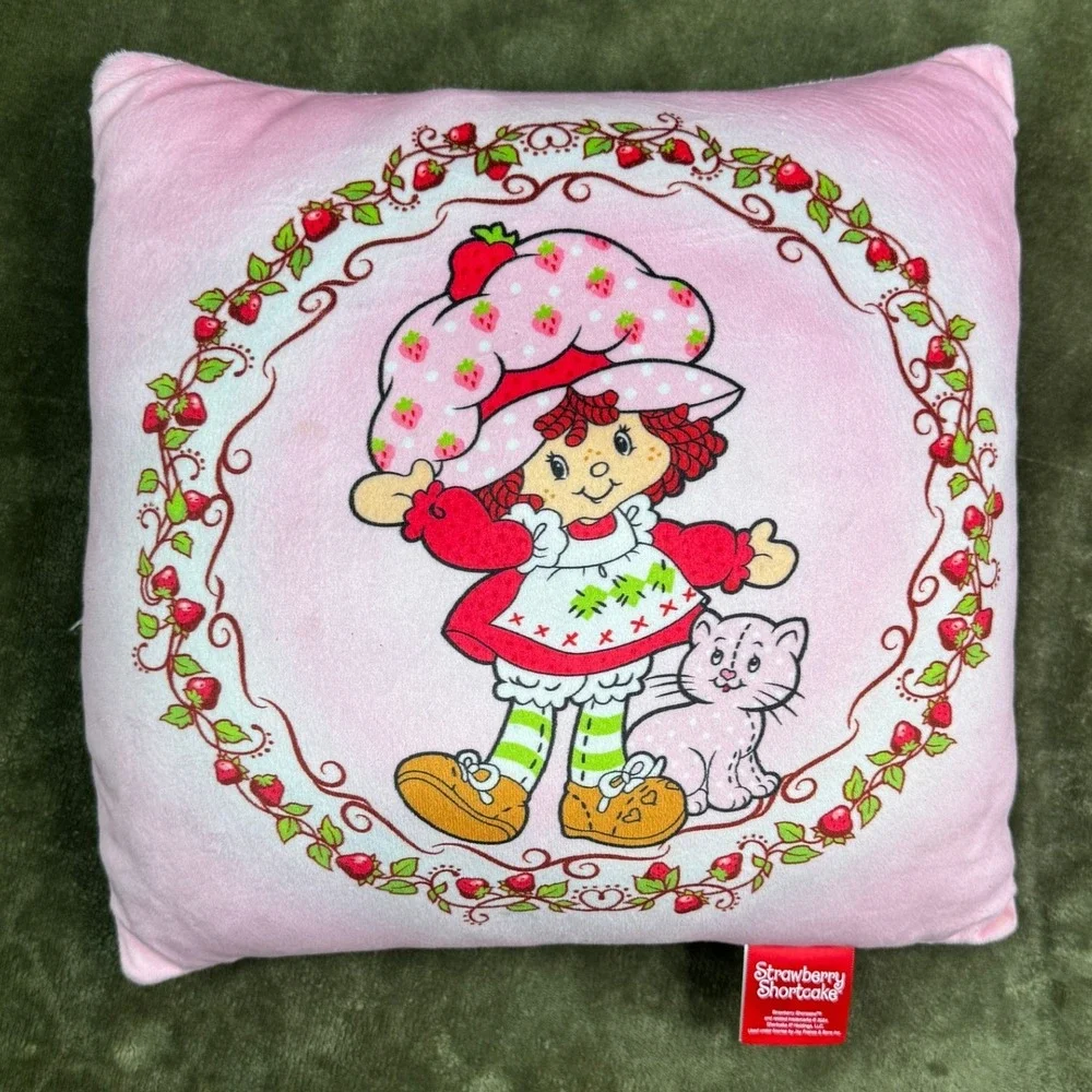 Strawberry Shortcake Pink Plush Decorative Throw Pillow Retro 2024 Jay Franco